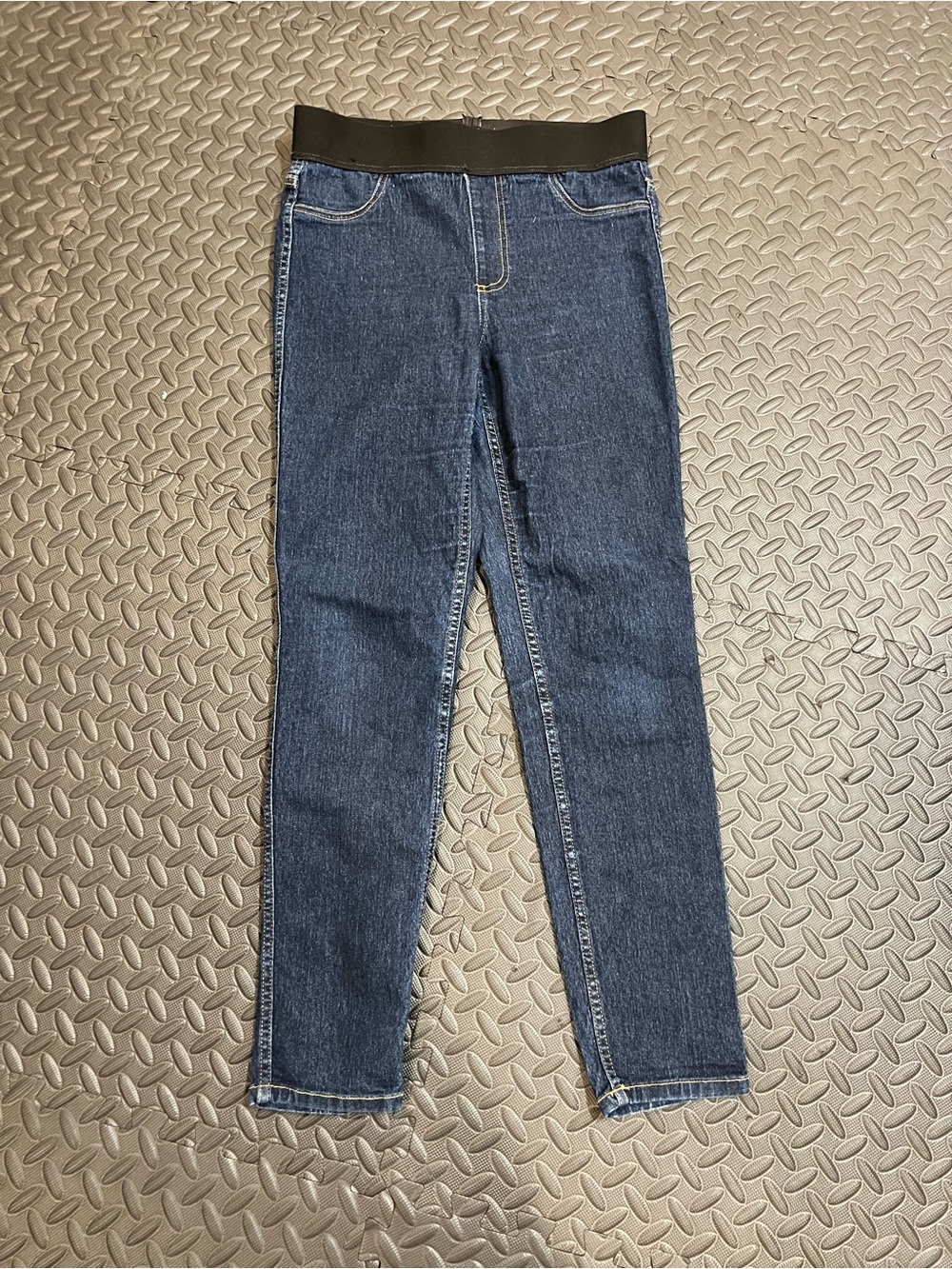 Women’s Stretch Dark Blue Denim Jeans with Elastic Waist